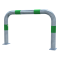 Impact protection bars | as e-charging post protection | to be fixed by plugs, | total width: 1000mm, total height: 650mm | hot-dip galvanized with green reflective strips foil type RA1/A
